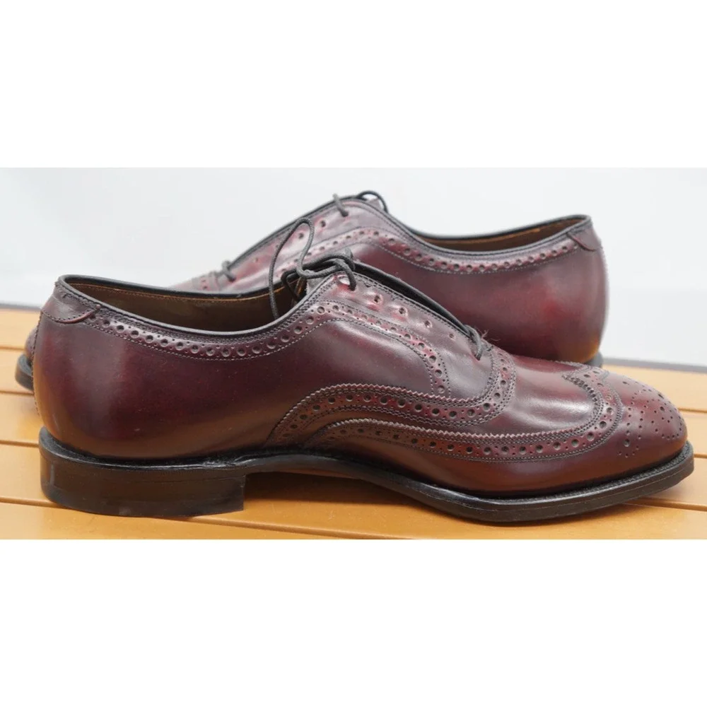 NEW Vtg. Johnston & Murphy Aristocraft Burgundy Oxford Wingtip Sz 8 E/C